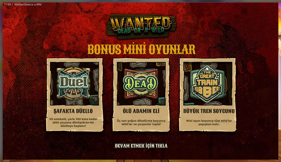 Wanted Dead or a Wild Slot Türkçe. 